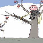 Карикатура Сергея Ёлкина на тему пенсионной реформы в России