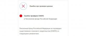 Ошибка проверки СНИЛСа