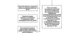 Схема алиментных обязательств родителей