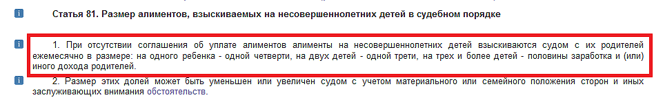 Алименты на 1 ребенка в беларуси